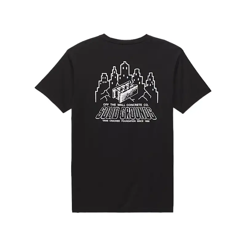 Vans T Shirts Men's Black Crew Neck Moderate Straight Fit