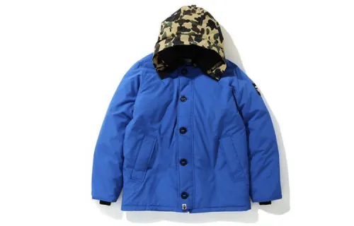 A BATHING APE Down Jackets Unisex Hooded Moderate Quilted Down Jacket