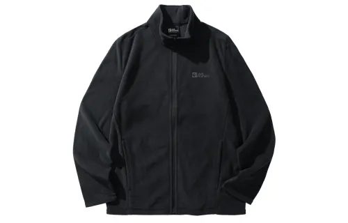 Jack Wolfskin TAUNUS treasure solid color outdoor stand collar running training casual warm jacket windproof fleece jacket for men