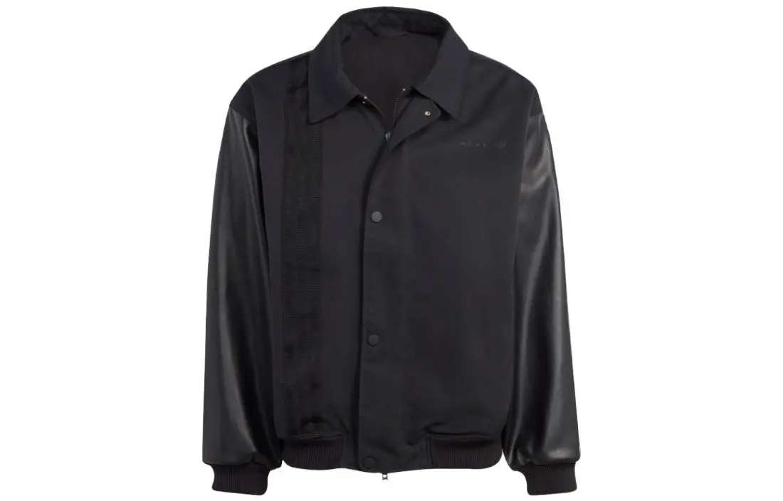 Adidas Jackets Men's Black Lapel Moderate Straight Fit