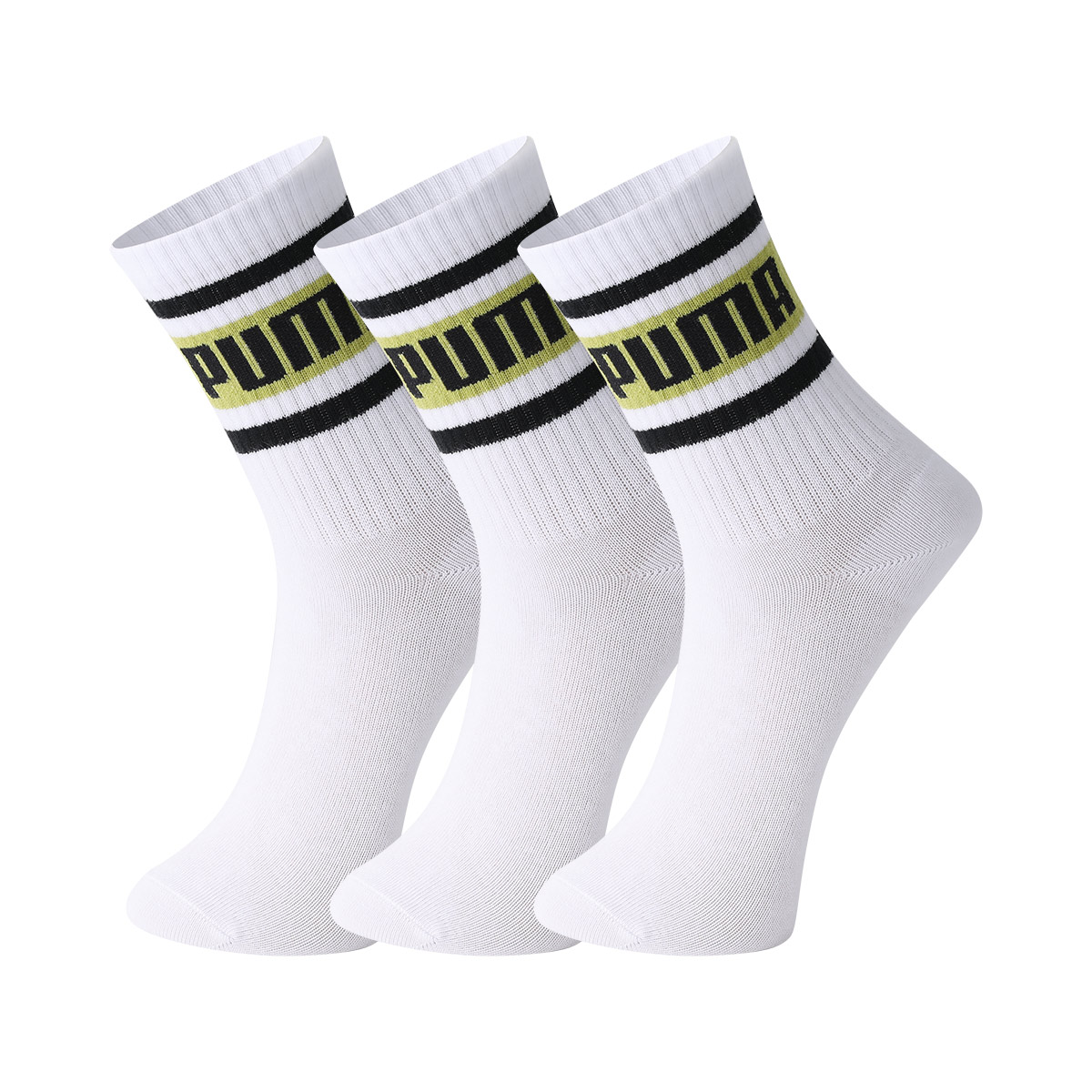 PUMA Knee High Socks Unisex White & Yellow
