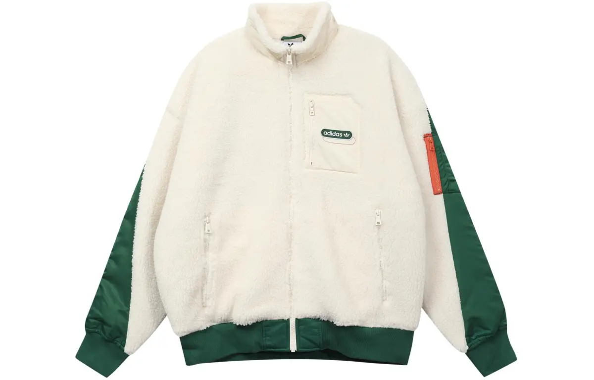 Adidas Originals MR SHERPA Retro Jackets & Coats Men's Japan Version, Yellow White