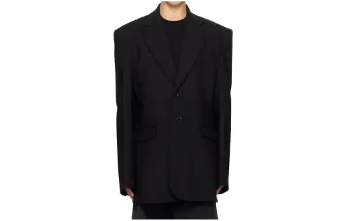 Vetements Business Suits Men's Black Suit Collar Moderate Business Suit