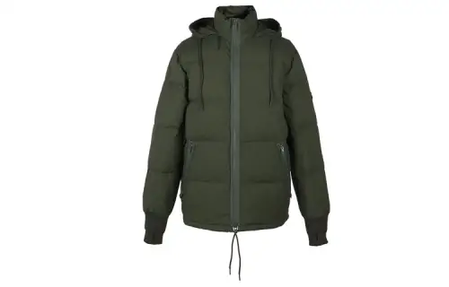 KENZO Down Jackets Men's Green Hooded Moderate
