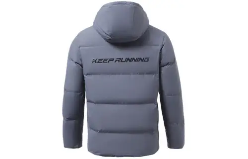 Li Ning Training Series Down Jackets Men's Stone Gray Hooded Thickened Other