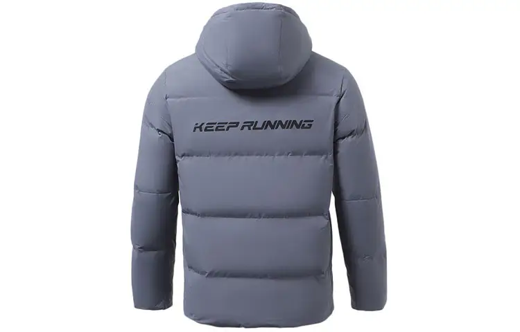 Li Ning Training Series Down Jackets Men's Stone Gray Hooded Thickened Other
