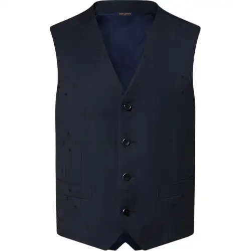 LOUIS VUITTON Vests Men's Black V Neck Moderate Other