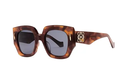 LOEWE Acetate Irregular Shape Sunglasses Men's Tortoiseshell