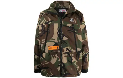 A BATHING APE Camouflage-print Zip-through Jacket