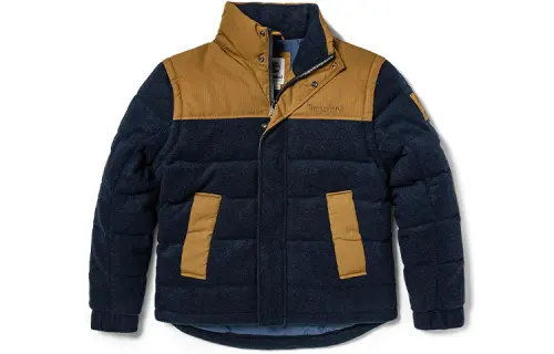 Timberland Down Jackets Men's Dark Blue Stand Collar Thickened Detachable Down