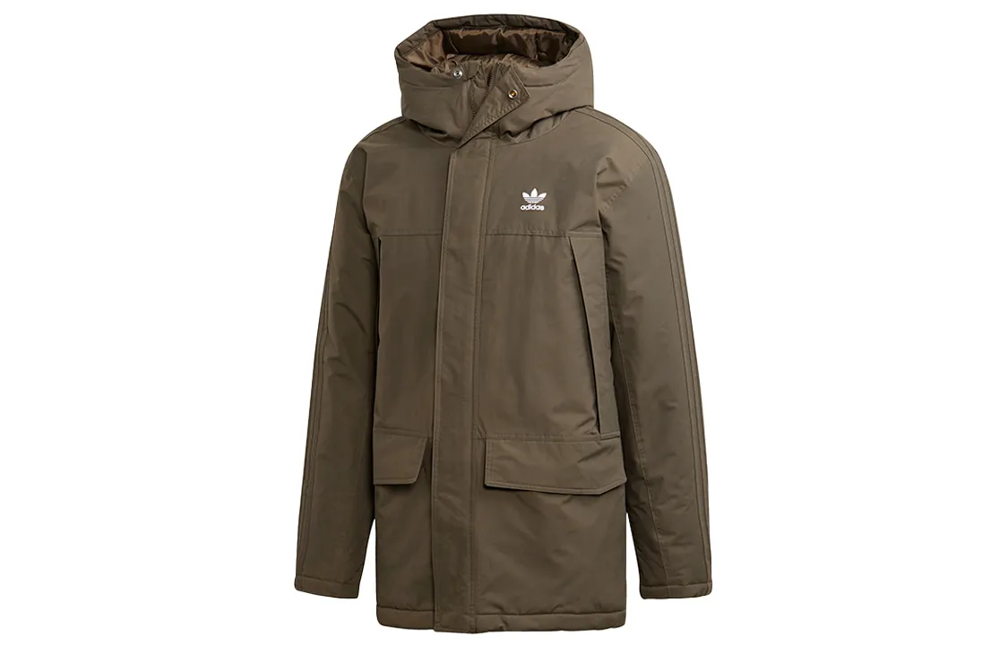 Adidas Originals Puffer Jackets Men's Branch Umber Hooded Moderate Other
