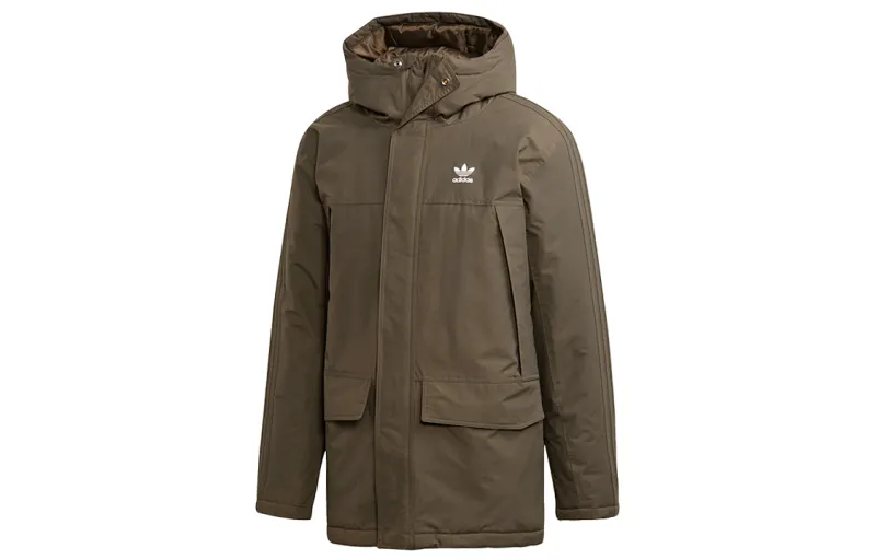 Adidas Originals Puffer Jackets Men's Branch Umber Hooded Moderate Other