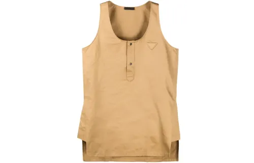PRADA Vests Men's Khaki Crew Neck Moderate Other