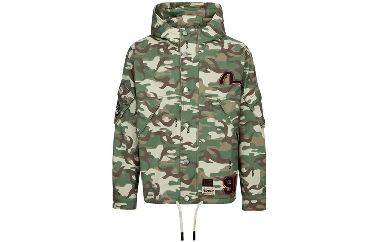 EVISU Jackets Men's Camouflage Hooded Moderate Other