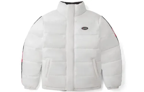 Vans Puffer Jackets Unisex White Stand Collar Thickened Other