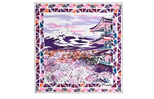 PRADA Printed Pattern Scarves Women's Multicolor