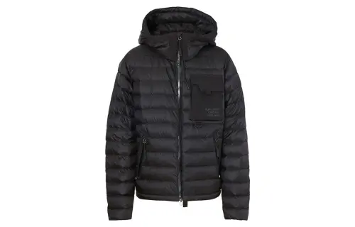 Burberry Comfortable Solid Color Hooded Down Jacket Men's Black