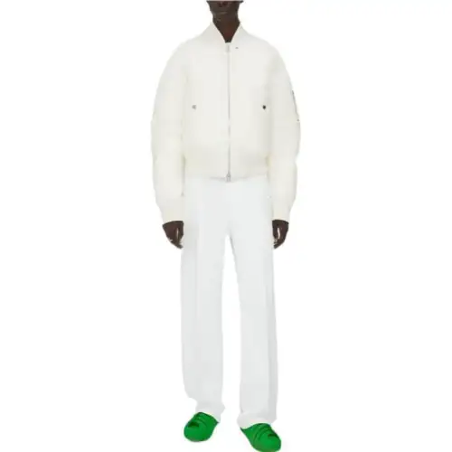 Bottega Veneta Jackets Men's White Baseball Collar Moderate Other