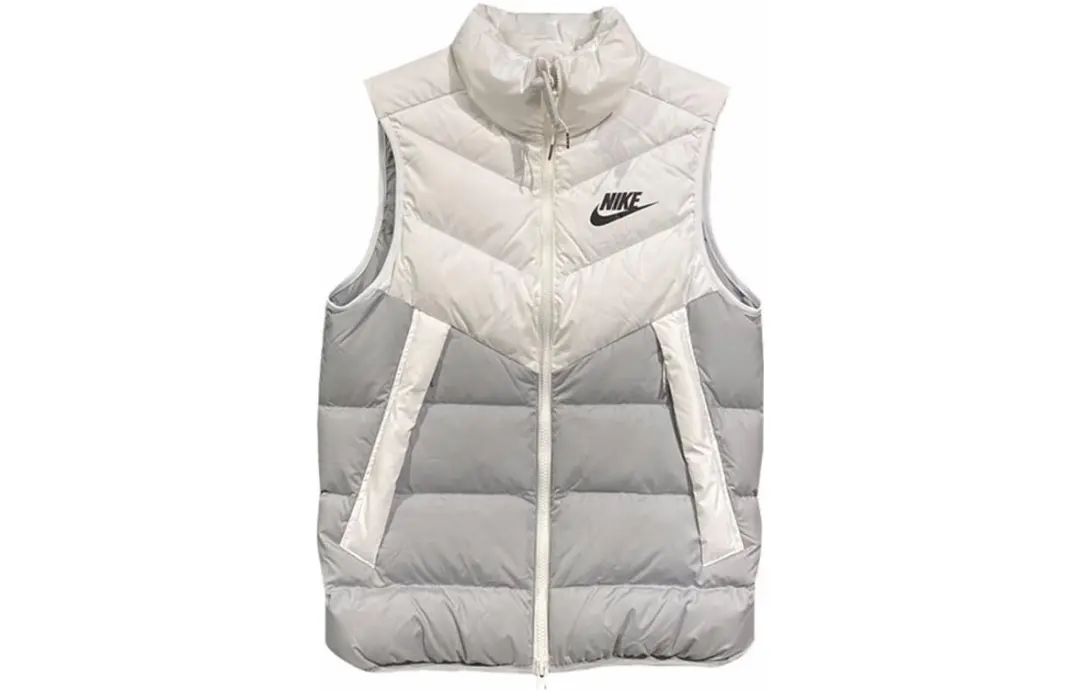 Nike Men's Windproof Warm Stand Collar Down Vest White