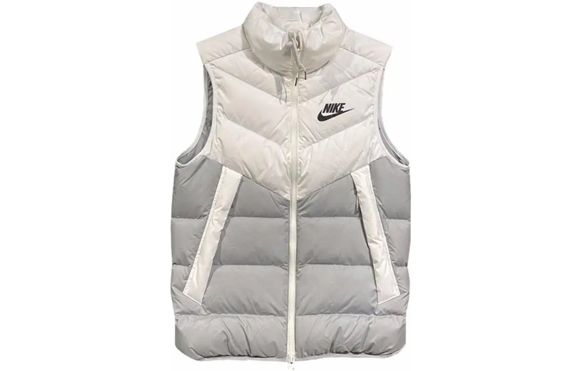 Nike Men's Windproof Warm Stand Collar Down Vest White