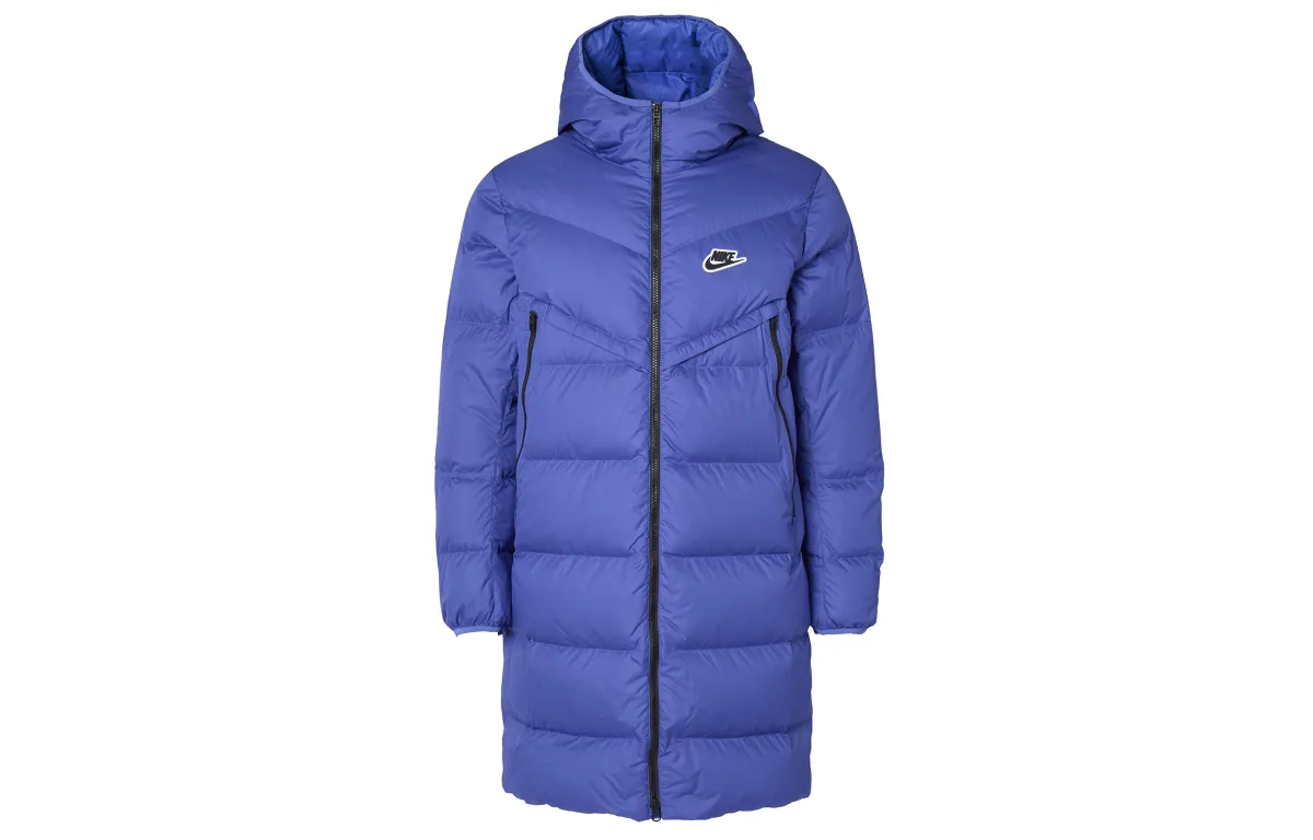 Nike Down Jackets Men's Blue Hooded Moderate Straight Fit