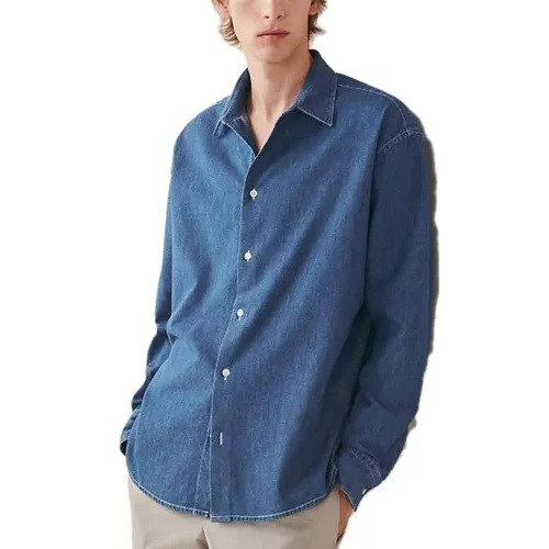 HERMES Denim Jackets Men's Indigo Lapel Moderate Straight Fit