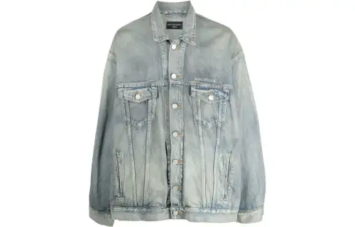 Balenciaga SS22 Denim Jacket Regular Fit Men's Blue