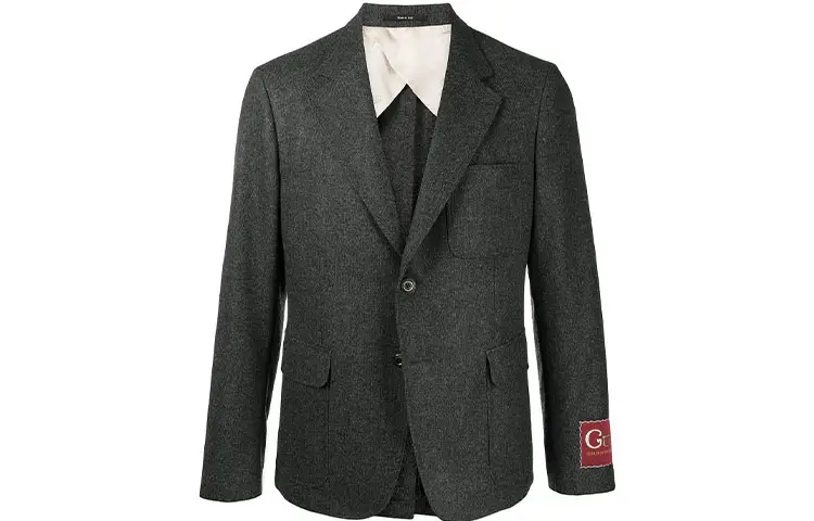 GUCCI Business Suits Men's Gray Suit Collar Moderate Business Suit