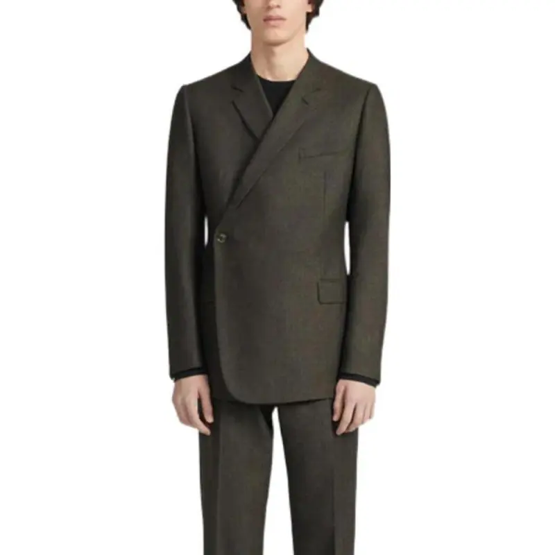 DIOR Business Suits Men's Dark Brown Suit Collar Moderate Business Suit