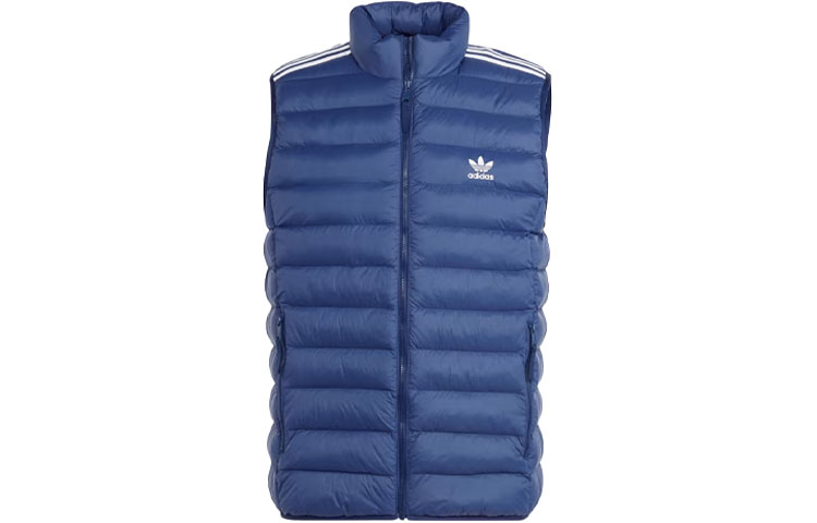 Adidas Originals Vests Men's Ink Blue Stand Collar Moderate Other