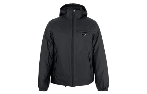 PRADA Logo Hooded Puffer Jacket