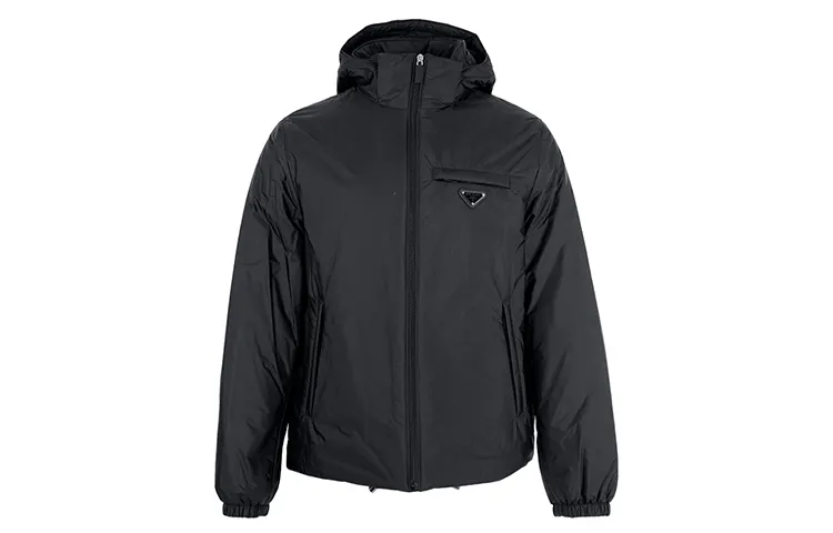 PRADA Logo Hooded Puffer Jacket