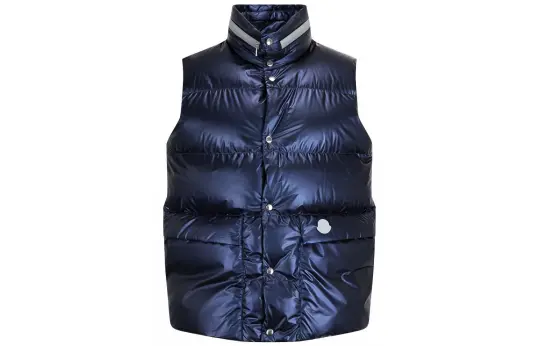 MONCLER GENIUS Down Vests Men's Blue Stand Collar Moderate Other