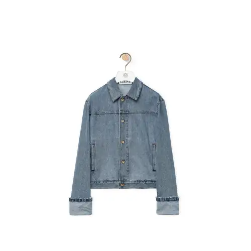 LOEWE Denim Jackets Men's Light Denim Blue Lapel Moderate Other
