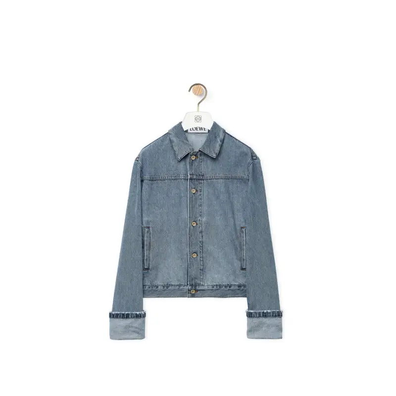 LOEWE Denim Jackets Men's Light Denim Blue Lapel Moderate Other