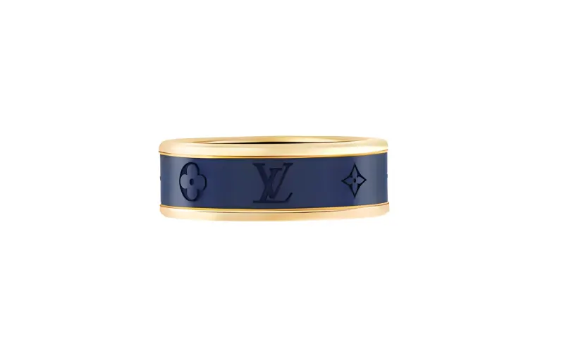 LOUIS VUITTON Les Gastons Vuitton Small Ring Yellow Gold And Titanium