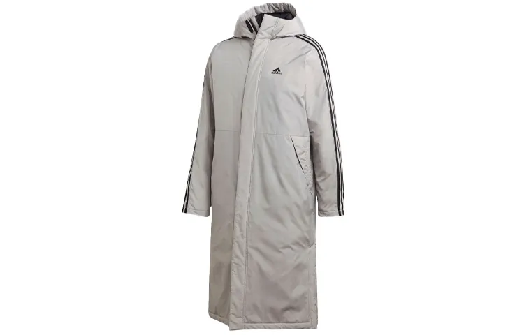Adidas Puffer Jackets Men's Gray Hooded Thickened Other