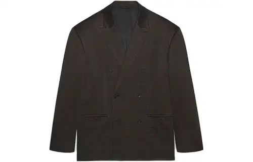 Balenciaga Business Suits Men's Brown Suit Collar Moderate Business Suit