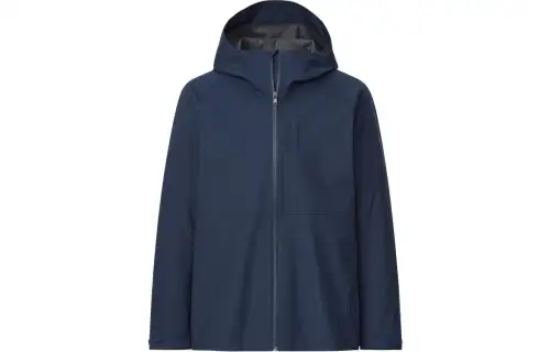 UNIQLO Jackets Men's Navy Blue Hooded Moderate Other