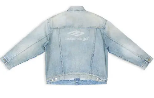 Balenciaga FW22 Denim Jacket Loose Fit Men's Blue