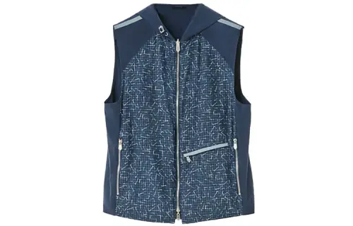 HERMES Vests Men's Blue Hooded Non Detachable Moderate Other