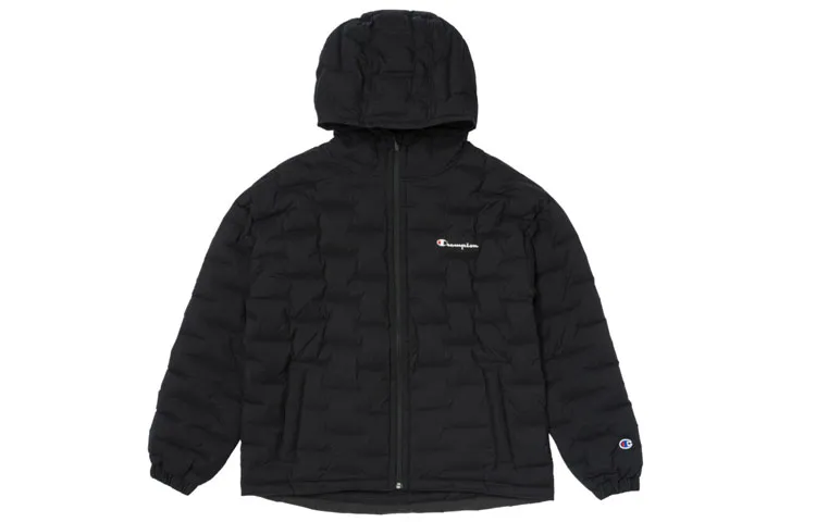 Champion Down Jackets Unisex Black Hooded Moderate