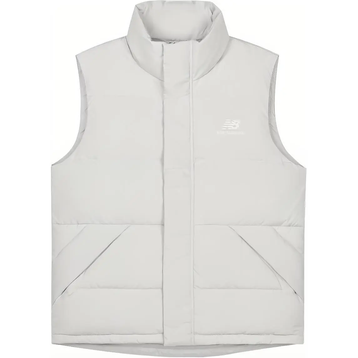 New Balance Down Vests Men's White Stand Collar Moderate Other