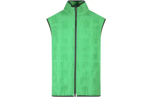Bottega Veneta Vests Men's Green Stand Collar Moderate Other