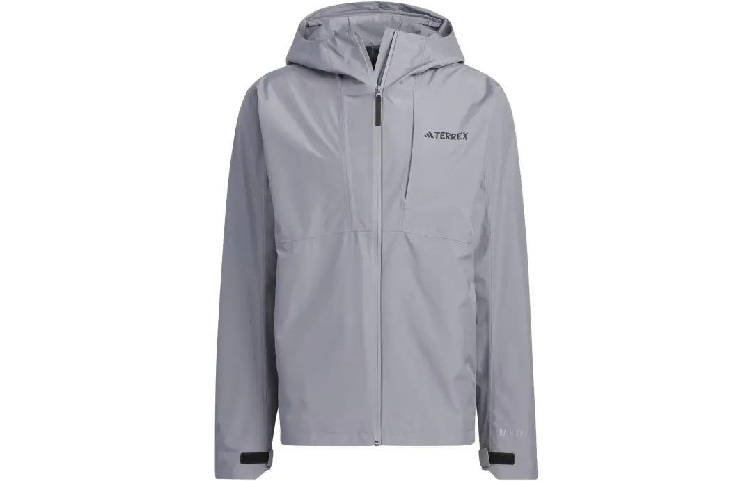 Adidas Waterproof, Windproof, And Breathable Windbreaker Jacket Men's Light Gray