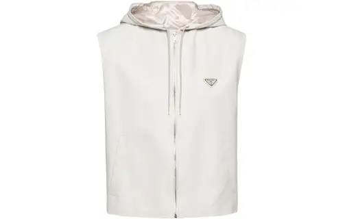 PRADA Logo Plaque Hooded Vest