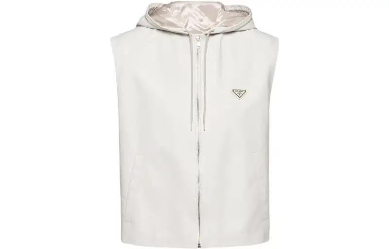 PRADA Logo Plaque Hooded Vest