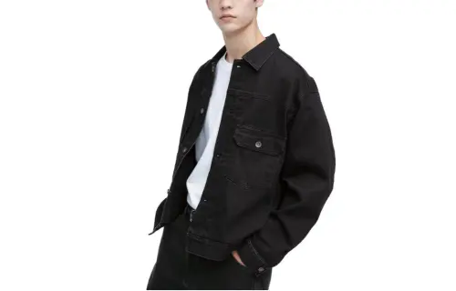 UNIQLO Denim Jacket Unisex Dark Gray