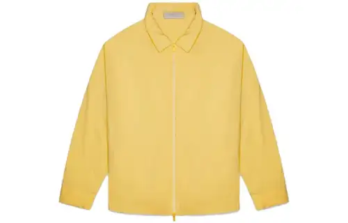 Fear of God Essentials SS23 LS Barn Jacket Light tuscan solid color zipper plus velvet lapel shirt American heavy jacket, same style for men and women, goose yellow
