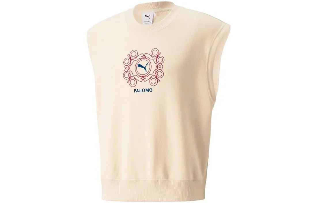 PUMA X PALOMO Vests Unisex Ecru Crew Neck Moderate Other